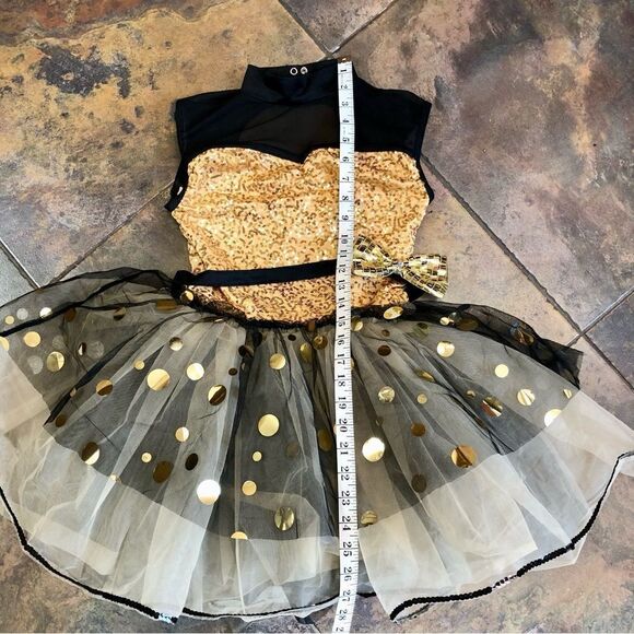 Weissman Happy Tappin With Elmo 14374 Black and Gold Dance Costume Size LC 14 - Picture 10 of 16